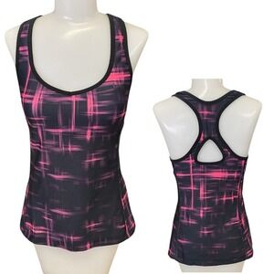 Nike Medium Training Tank Top Racerback Pink Black‎ Athletic Activewear